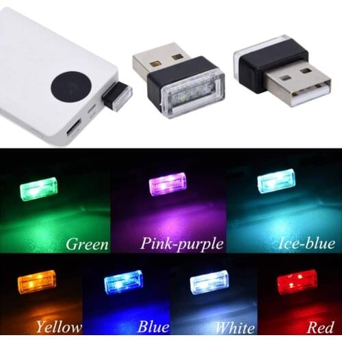 7 Colors Mini USB Light LED Modeling Light Car Ambient Light Neon Interior Light Car Interior Decorative Light Car Goods White