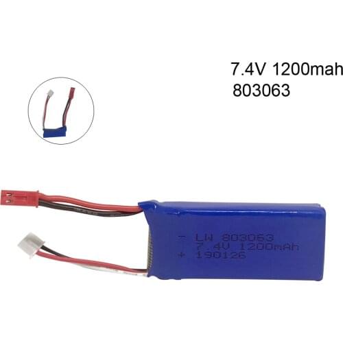 Lipo Battery for YiZhan Tarantula X6 MJX X101 X102h X1Brushless H16 WLtoys V666 V262 V353 V333 V323 7.4V 1200mah 2S 803063