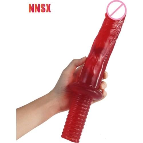 NNSX Big Anal Plug Realistic Dildo Sex Toy MachineHand Transparency Four Color Packed Masturbate G-spot Orgasm For Woman Gay
