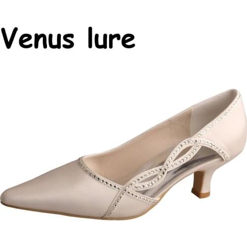 Mother of the Bride Shoes for Wedding Ivory Satin Pointed Toe Pumps