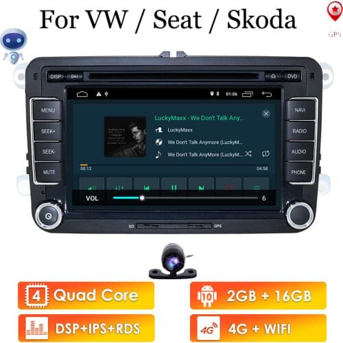 Android 10 2Din Car Multimedia player For VW/Volkswagen/Golf/Polo/Tiguan/Passat/SEAT/leon/Skoda/Octavia Radio DSP IPS RDS DVR BT