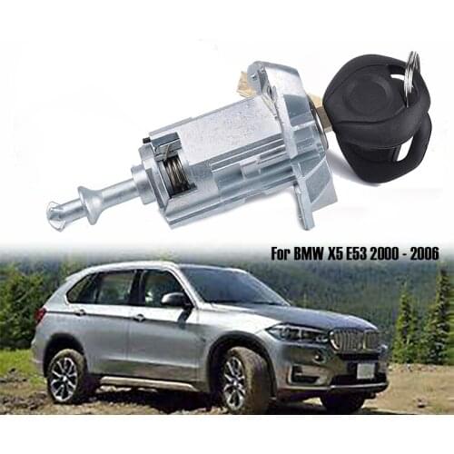 Car Left Driver Door Lock Cylinder Barrel Assembly with 2 Keys 51217035421 Fit for BMW X5 E53 2000 - 2006
