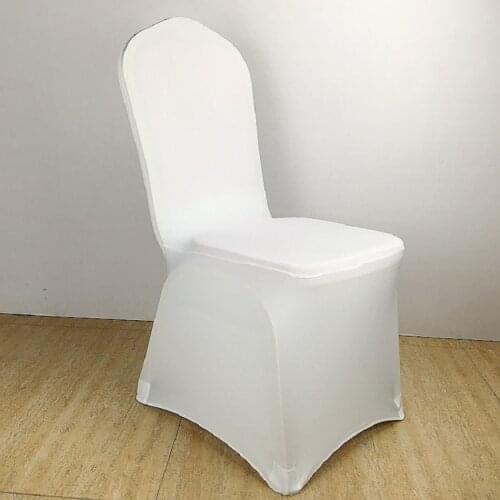 Colour White Cheap Chair Cover Spandex Lycra Elastic Chair Cover Strong Pockets For Wedding Decoration Hotel Banquet Wholesale