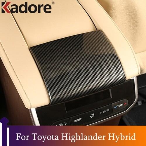 For Toyota Highlander Hybrid 2021 2022 ABS Inner Glove Armrest Storage Box Cover Trim Accessories Sticker Car Styling