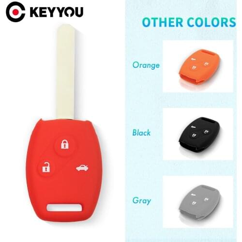 KEYYOU 2/3Button Silicone Remote Car Key Case Cover For Honda Fit CIVIC JAZZ Pilot Accord CR-V Freed Freed Pilot StepWGN Insight