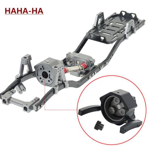 313mm Wheelbase Front Planetary Gear Transmission All Metal Chassis Frame for 1/10 RC Crawler Axial SCX10 SCX10 II 90046