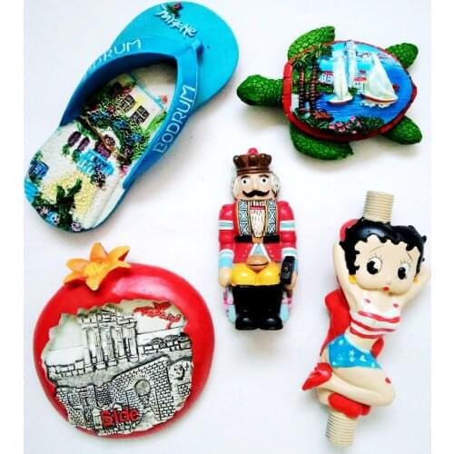 Creative Turkey Slippers Apple 3D Fridge Magnets Travel Souvenirs Refrigerator Magnet Home Decoration Magnetic Stickers