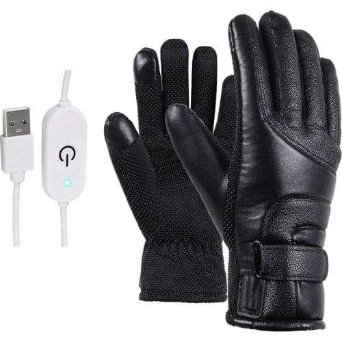 Motorcycle Electric Heated Gloves Windproof Cycling Skiing Warm Heating Gloves USB Powered For Men Women Guantes Moto