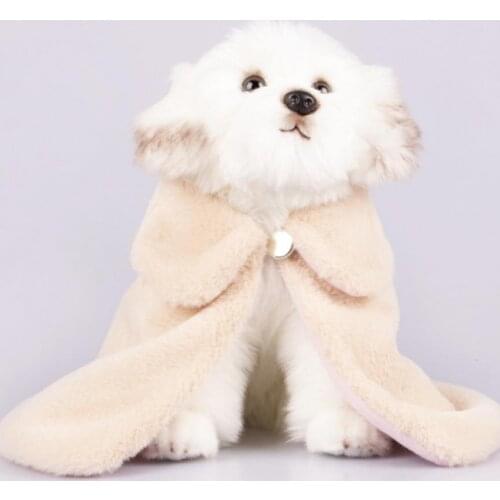 Soft Pet Cape Buckle Closure Keeping Warmth Skin Friendly Dogs Cloak Coat Pet Small Animals Dogs Cats Supplies Winter Clothes