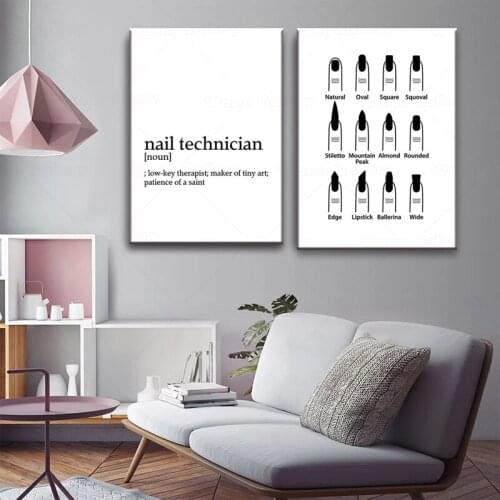 Canvas Print Home Decor Painting Wall Art Simple Black White Fashion Nail Technician Pictures Nordic Poster Modular Living Room