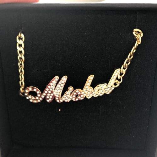 Men Bangles Cuban Chain Personalized Custom Name Bracelet Charms Handmade Women Kids Jewelry Handwriting Signature Love Joy Gift