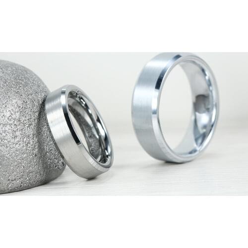 1 Pair Metal Tungsten Carbide Wedding Rings Set 8mm for Men 6mm for Women Comfort Fit Brushed Domed Finish Size 6 to 13