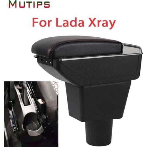Mutips for Lada Xray x ray armrest box leather arm rest USB port storage box accessories decoration automobile interior parts