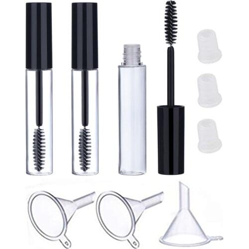 Empty mascara bottles with wand Refillable 3Pcs 10ml Empty Mascara Tube Wand Eyelash Cream Container Bottle DIY Mascara Containe