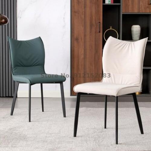 Nordic home backrest restaurant dining chair makeup backrest manicure stool mahjong table and chair hotel negotiation leather
