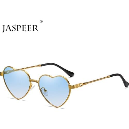 JASPEER Steampunk Heart Sunglasses Women Vintage Punk Sun Glasses Men UV400 Metal Frames Shades Classical Eyewear Gafas De Sol