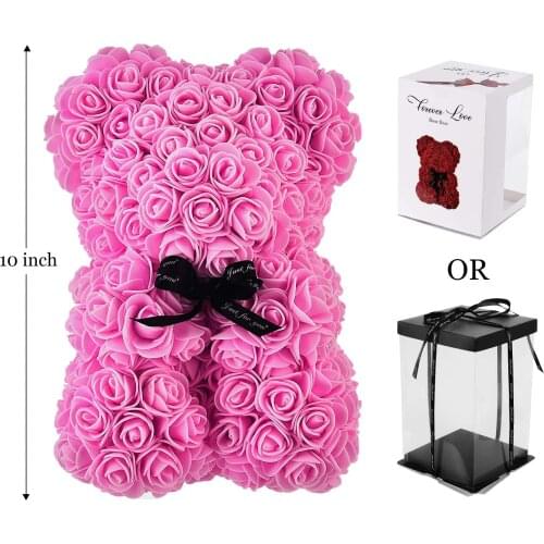 LED Fairy String Lights With 25cm Soap Foam Teddi Bear Rose Flower Artificial Garland Home Christmas Wedding Party Decoration