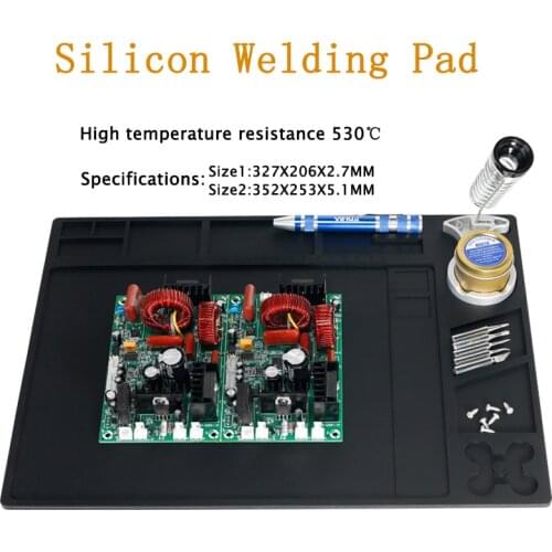 Heat Insulation Silicone Soldering Pad Maintenance Mat With Magnetic Black Silicone Welding Work Station Maintenance Platform