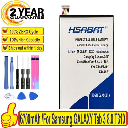 Top Brand 100% New T4450E 6300mAh Battery for Samsung GALAXY Tab 3 8.0 T310 T315 T311 SM-T310 SM-T311 E0396 E0288