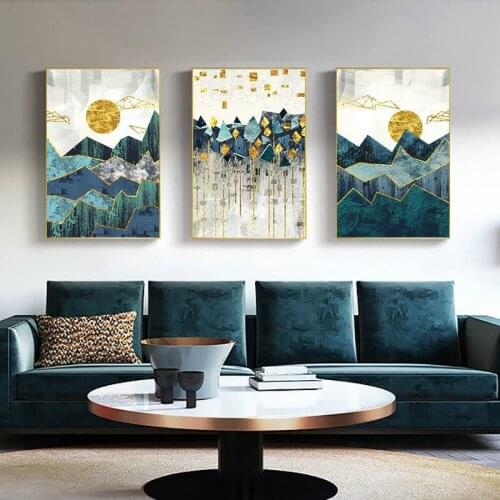Triple Abstract Landscape Oil Painting Canvas Painting Poster and Print Unique Decor Wall Art Pictures for Living Room Bedroom