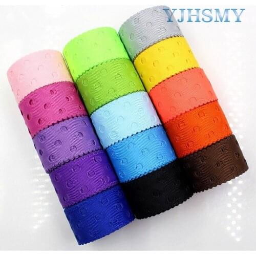 YJHSMY D-17703-925,10 yards, hot sale 28 mm hollow Flowers solid Grosgrain Ribbon,DIY handmade materials,Clothing accessories