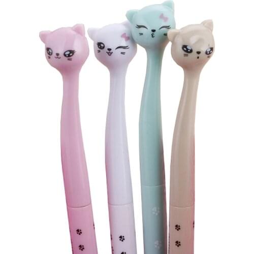 1pc Cartoon Cat Gel Pen Black Waterborne 0.5mm Signature Pen School Student Office School Supplies Korea Stationery Cute Cat Pen