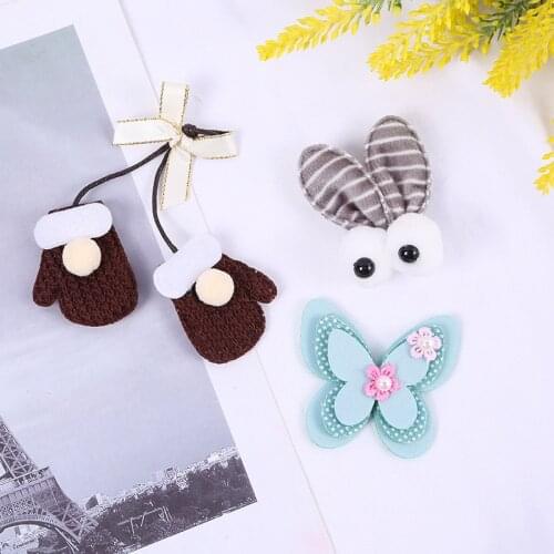 10Pcs/Lot Cartoon Butterfly Padded Appliques For Children Headwear Hair Clip Accessories And Garment Decoration Patches