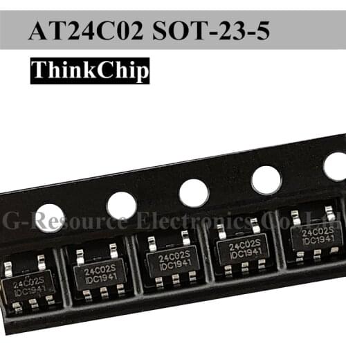 100pcs) AT24C02 24C02S 24C02 SOT23-5 EEPROM memory New Original