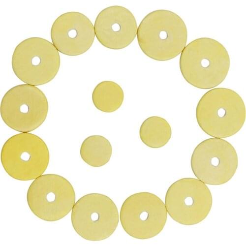16Pcs/Set Flute Key Pads Yellow Cork Pad Leather Cushion Woodwind Musical Instrument Replacement Parts Flute Pads Accessories