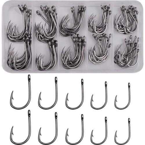 170Pcs/Box Circle Carp Fishing Hooks Set Carp rigs tackle Freshwater Saltwater Strong High carbon steel Jig Barbed Fishhook