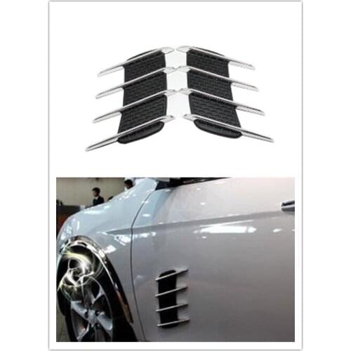 2Pcs Cool Chrome Shark Gills 3D Car Stickers Side Vent Air Flow Sticker for Opel Optima Rio5 Rio K2 K3 K4 K5 KX3 KX5