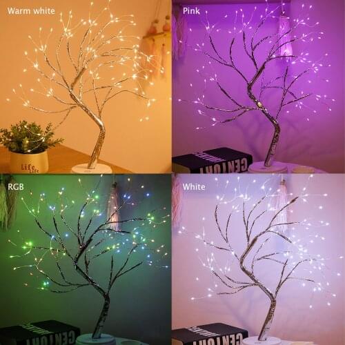 20 inch Tabletop Bonsai Tree Light, Touch Switch 108 LED Copper Wire Lamp Decorative Light Night Light