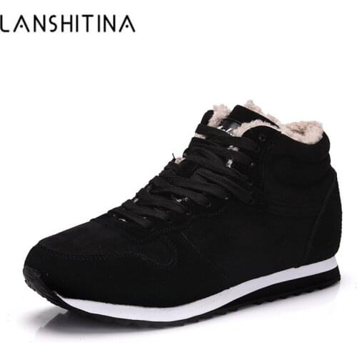 2020 Outdoor Men Boots For Snow Winter Boots Men Lace-up Ankle Boots Warm Short Plush Fur Winter Men Warming Shoes Big Size 48