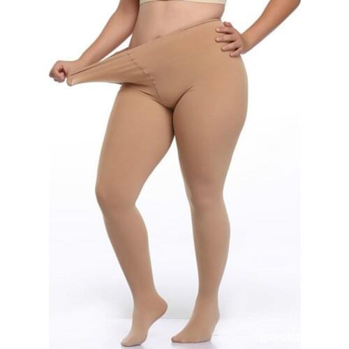 2021 New Plus Size Women 60- 120kg Extra Large Spring Autumn Medium Thick Pantyhose Fat Crotch Velvet Tights Coffee Grey