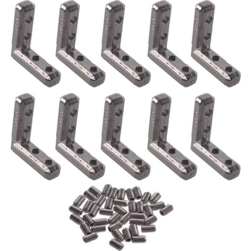 4040 SeriesL Shape Corner Slot Connector Joint Bracket with Screws Used ffor Slot 8mm Aluminum Profiles Pack of 10