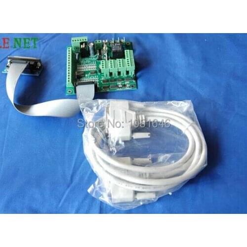 Free Shipping, 5 Axis CNC interface board, Mach3 connector board with Parallel port adapter plate and parallel cable