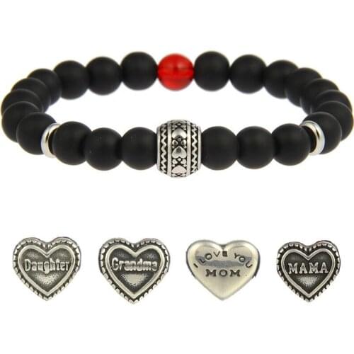 Natural Semi-precious Stone Matte Agate Bracelets 8mm Beads Parent-child Mom Gradema Daughter Pumice Stones Bracelet