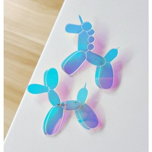 Acrylic Brooches for Women Girls Color Changed Balloon Dogs Little Horse Brooch Pins Female Fashion Jewelry Animal Accessaories