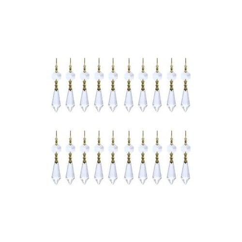 Camal 10pcs Gold Bowtie Hook Hanging 38mm Drop Pendant Clear Chandelier Crystal Lamp Prisms Part Suncatchers Home Decoration