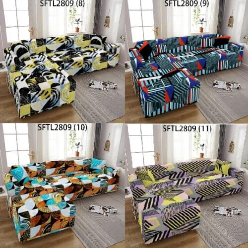 Geometric stripes Puff seat Cushion cover Elastic sofa cover For home Plaid sofa 3-seater couch cover all sofas sofa cushions