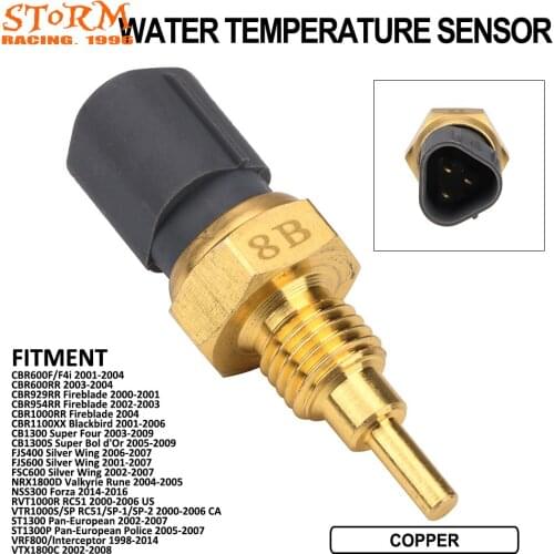 Motorcycle Water Temperature Sensor For HONDA CBR600 929 954 1000 1100 CB1300 FJS400 600 NRX1800 NSS300 RVT1000R VTR ST VRF VTX