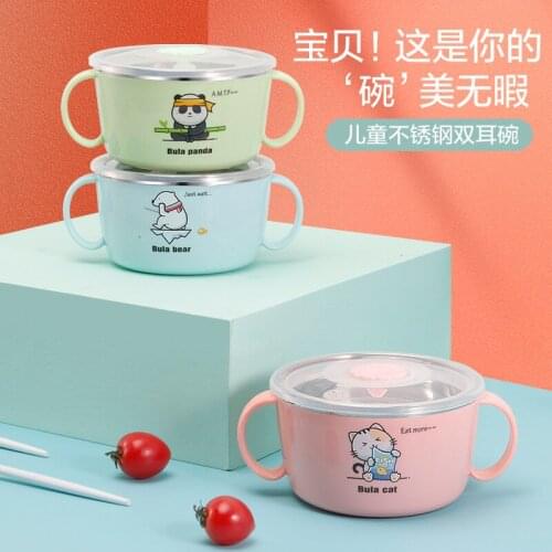304 stainless steel baby bowl baby food bowl double heat insulation baby bowl