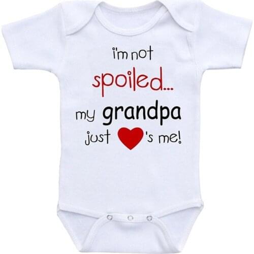 Baby Romper Newborn Boys Girls Clothes Outfits Summer Children Playsuits 0-24M Kids Outwear MG GRANDPA Print With Sticker Gift