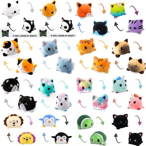 Double sided Cat Gato Kids Plushie Animals Unicorn Double-Sided Flip Doll Cute Toys Peluches For Pulpos Plush Stuffed Doll Toy