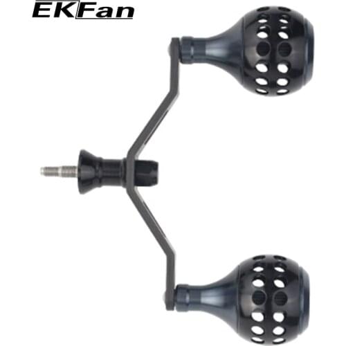 EKfan Aluminum Alloy Double Knob Fishing Handle Fit For 2000-5000 Series Fishing Reel Carbon Fiber Handle Fishing Tool