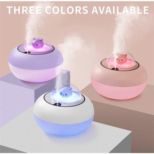 Electric Air Humidifier Aroma Diffuser Mist 300Ml Cute Led Lamp Adjustable Night Light Cool Mist Purifier Better for Sleep