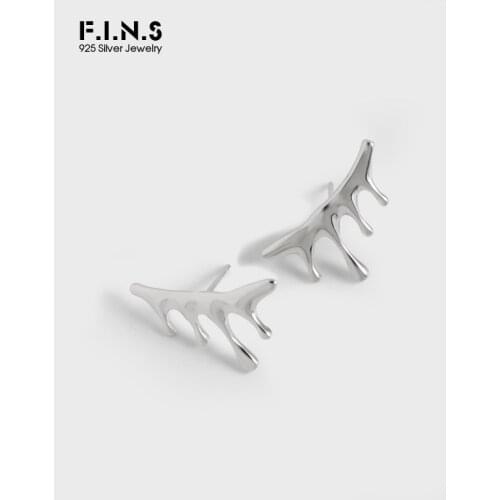 F.I.N.S Korean Design Irregular Water Drop S925 Sterling Silver Ear Studs Female Silver 925 Earrings Woman Decoration Gifts