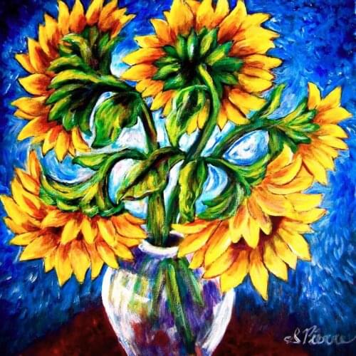 HJMGL 5D DIY Full Diamond Painting Sunflower Rhinestones Embroidery Flower Diamond Mosaic Art Home Decor