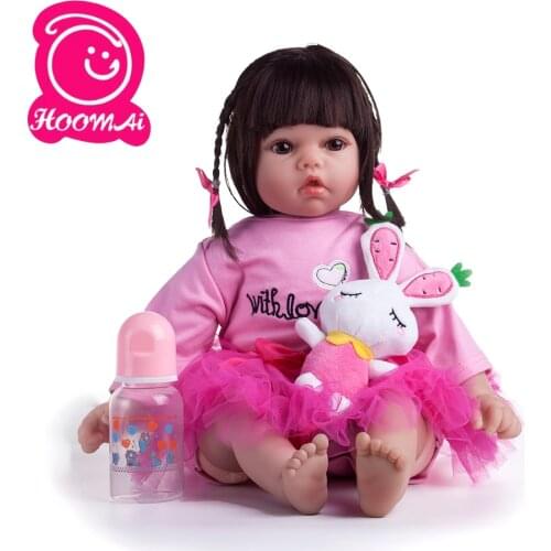 22" 55cm Reborn Baby Doll Dolls Lifelike Soft Silicone Real Gentle Touch Toys Gifts for Children Silicone Doll Toys for Girls