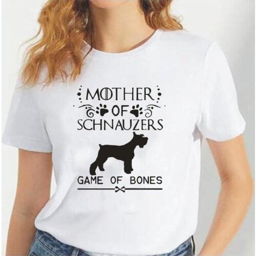 Summer Funny Casual Short Sleeve Tee Shirt Femme Mother of Schnauzers Dog Harajuku T Shirt Women Tops Plus Size Camiseta Mujer